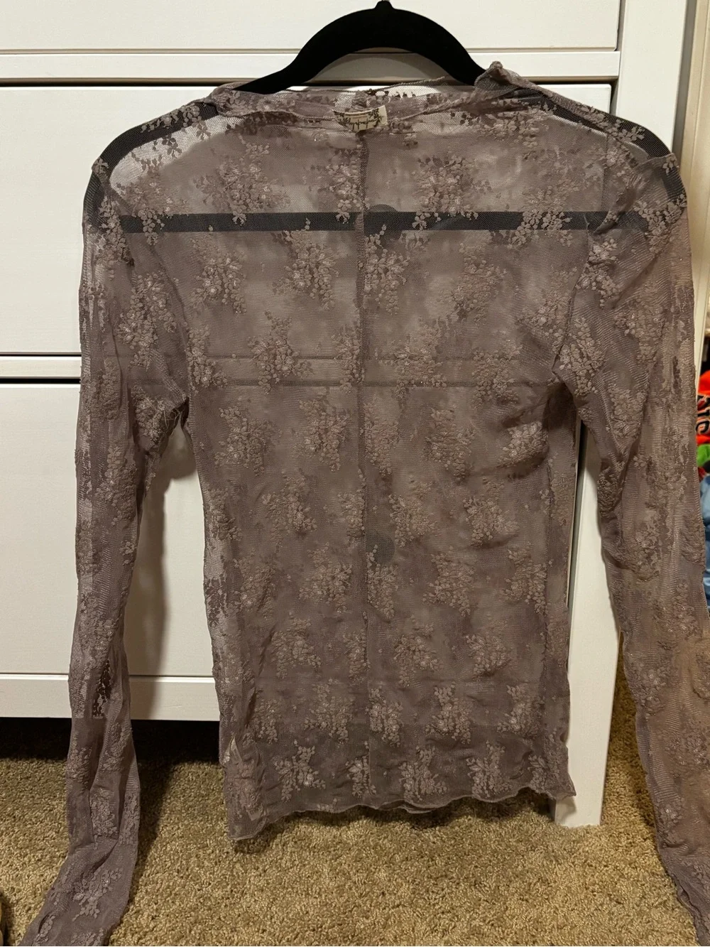 Sheer mock neck layering top